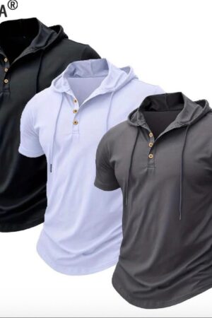 men’s short-sleeve hooded T-shirt